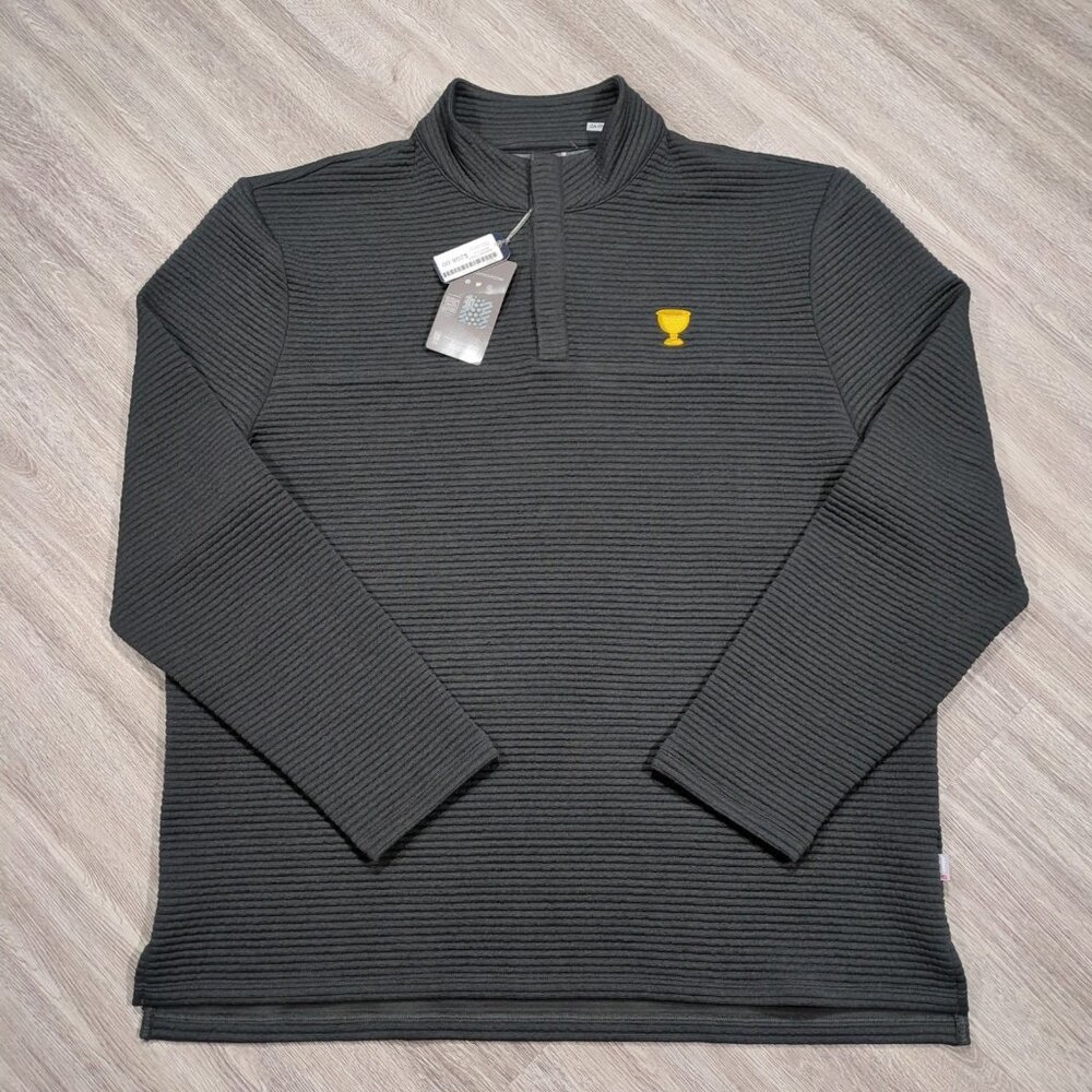 Johnnie-O Benjy President's Cup Henley Pullover Men's XL Heather Black